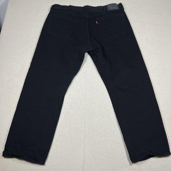 Levis 501 XX Black Jeans Mens 40x28 Straight Button Fly 100% Cotton Denim Pants - Picture 12 of 12